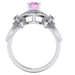 Inel cu diamant roz 0.80 carate claritate VS din aur alb de logodna ES271