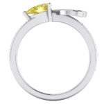 Inel din aur 18k cu diamant galben si diamante albe esan de logodna ES352