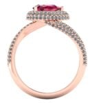 Inel din aur roz cu rubin si diamante naturale ES392