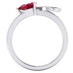 Inel din aur alb 18k cu rubin calitatea AAA si diamante de logodna ES352