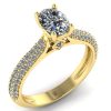 Inel din aur galben 750 cu diamant oval si diamante ES272