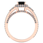 Inel de logodna din aur roz 18k cu diamante model cu multe diamante ES347