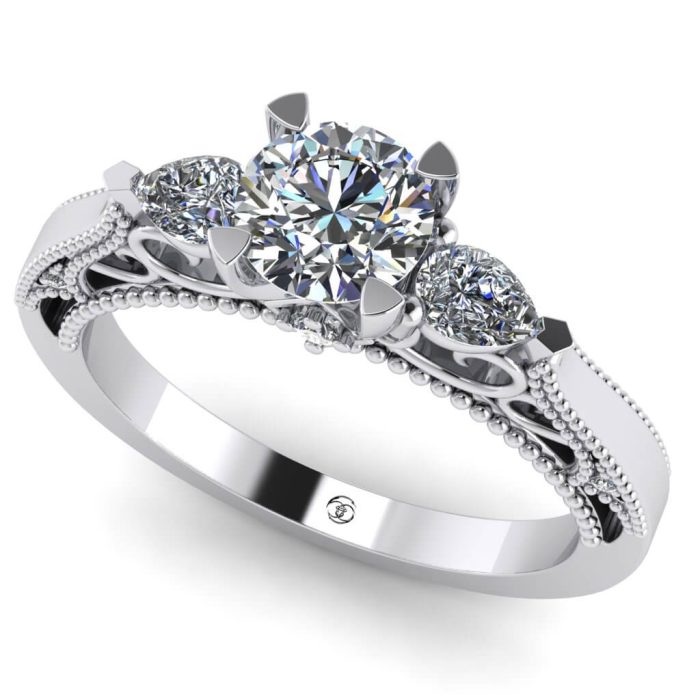 Inel logodna cu diamante din aur design venetian ES273