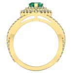 Inel cadou smarald inima cu diamante din aurGALBEN ES305