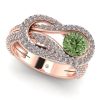 Inel di colectia noua esan cu diamant verde si diamante din aur roz ES309