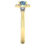 Inel cu 3 diamante din aur galben 18karate model de logodna ES282