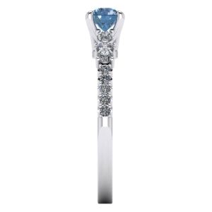 Inel de logodna cu diamant albastru 0.50 carate side stones ES283