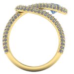 Inel de logodna model unicat cu diamant galben si diamante din aur galben ES309