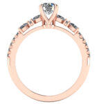 Inel de logodna cu diamante rotunde si para naturale din aur roz ES283