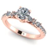 Inel din aur roz cu diamant rotund 0.50 carate natural model logodna ES283