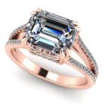 Inel de logodna cu diamant emerald din aur 18k ES401