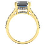 Inel de logodna cu diamant emerald 1 carat si diamante secundare naturale ES401