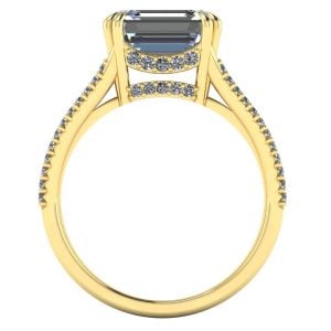 Inel de logodna cu diamant emerald 1 carat si diamante secundare naturale ES401