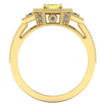 Inel de logodna cu diamant galben emerald din aur galben vintage ES298