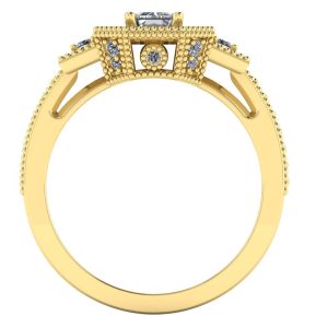 Inel logodna cu diamant emerald din aur 750 elegant ES298