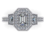 Inel de logodna vintage halo cu diamante naturale ES298