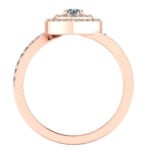 Inel cu diamante din aur roz 18k model halo logodna