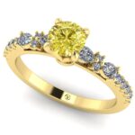 Inel cu diamant galben briliant 0.60 carate din aur de logodna ES283