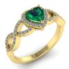 Inel de logodna cu smarald inima si diamante naturale din aur ES240