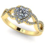 Inel logodna infinit cu diamant inima 0.40 carate si diamante din aur ES240