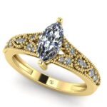 Inel de logodna cu diamante naturale GIA vintage din aur ES306