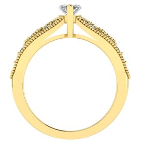 Inel cu diamant marquise 2 carate model vintage din aur galben ES306