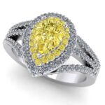 Inel cu diamant para galben si diamante aur logodna ES359