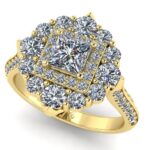 Inel de logodna cu diamant patrat certificat GIA natural din aur 18k ES395
