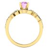 Inel din aur cu diamant roz 0.80 carate si diamante logodna ES341