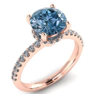 Inel cu diamant albastru mare 1.50 carate din aur masura 53 , 3 grame ES267