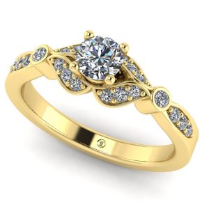 Inel de logodna din aur galben cu diamante naturale ES334