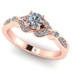 Inel de logodna cu diamante din aur roz 18k ES334