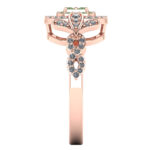 Inel cu diamante verzi si diamante albe din aur roz 18karate infinit ES290