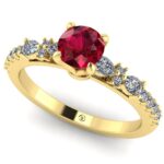 Inel cu rubin briliant 0.50 carate don aur galben de logodna ES283