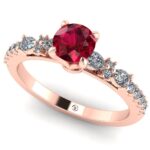 Inel cu rubin AAA briliant si diamante albe de logodna ES283