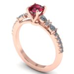 Inel de logodna cu rubin natural 1.00 carate din aur roz ES283