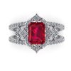 Inel dama cu rubin mozambique AAA si diamante din aur 18k ES311