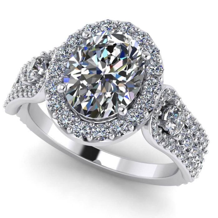 Inel de logodna model luxury din aur cu diamante din aur ES374