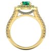 Inel logodna cu 2 randuri cu smaralde verzi din aur galben ES281