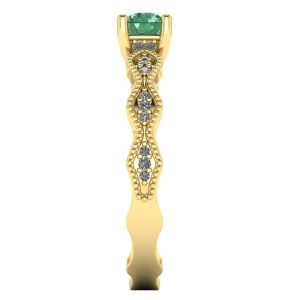 Inel de logodna cu diamant verde intens aur galben ES215