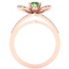 Inel logodna cu diamant verde si diamante aur roz ES224