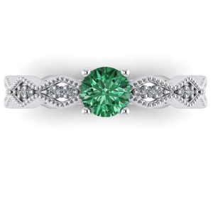 Inel de logodna cu diamant verde aur 18k model infinit ES215