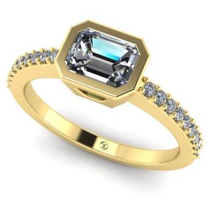 Inel de logodna din aur galben 18k cu diamante ES216