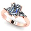 Inel de logodna cu diamant emerald triunghi din aur roz ES173