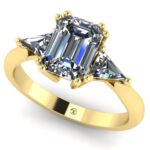 Inel logodna cu diamante fancy cut din aur galben 18k ES173