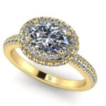 Inel de logodna cu diamante model anturaj din aur ES314