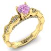 Inel de logodna cu diamant roz din aur galben ES215