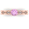 Inel de logodna cu diamant roz din aur 18k ES215