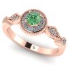 Inel logodna cu diamant verde si diamante incolore aur ROZ ES294