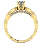 Inel de logodna cu diamante din aur galben model vintage ES215